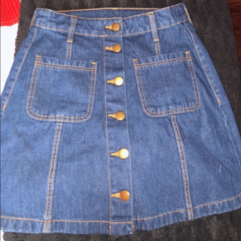 button up jean skirt